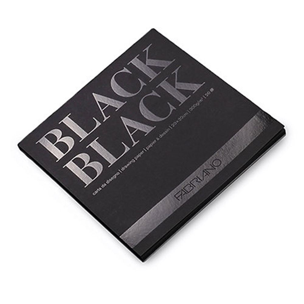 Fabriano, Black/Black, Pad, 8"x8", 20 Sheets, 300gsm